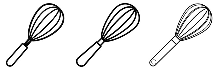 Whisk Coloring Book Page Outline Design