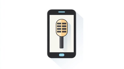 Smartphone displaying a microphone icon