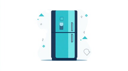 Teal refrigerator illustration (1)