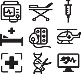 Fototapeta premium Medical Icons Set for Healthcare Professionals