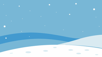 Serene Winter Landscape Snow-Covered Hills and Starry Sky