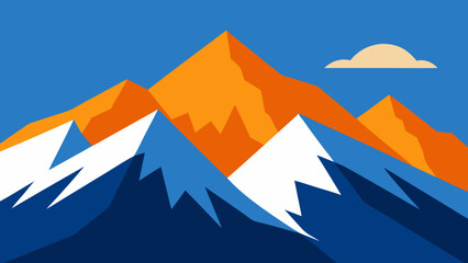 Majestic Mountain Peaks A Vibrant Landscape Illustration