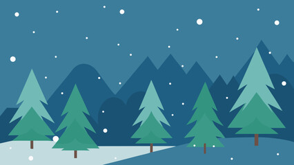 Obraz premium winter landscape with trees and snow