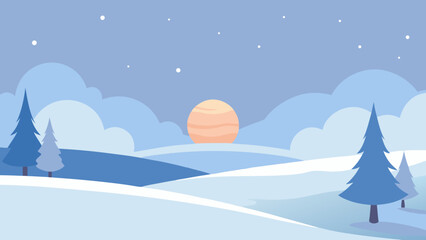 Naklejka premium winter landscape with snow