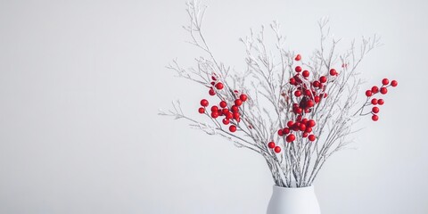 Arrange berries and branches for centerpieces with festive holiday spirit