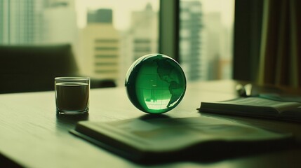 Planning A global business, concept Globe and drink On Table, Concept Study Abroad