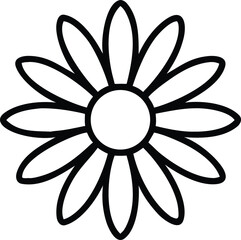 Simple Line Art Daisy Flower, Elegant Black and White Floral Design, Perfect for Branding, Decoration, and Digital Art Projects.