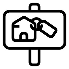 for sale sign - Residential Real Estate - line outline