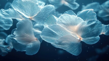 Delicate flower petals in a dreamy, ethereal light.