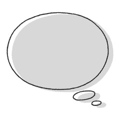  手書き風の楕円形の吹き出し（版ずれ）