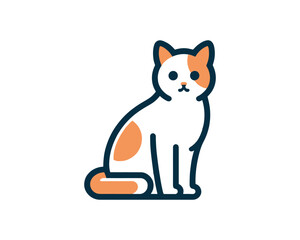 Fototapeta premium Minimalist calico cat vector illustration minimalist