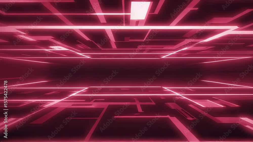 Aufkleber pink neon lights creating futuristic technological grid pattern background