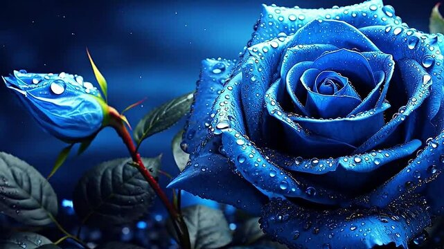 rose flower in Delfts Blauw highly detailed,ai generatif