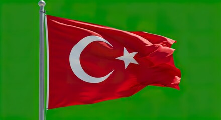 Turkish Flag Waving