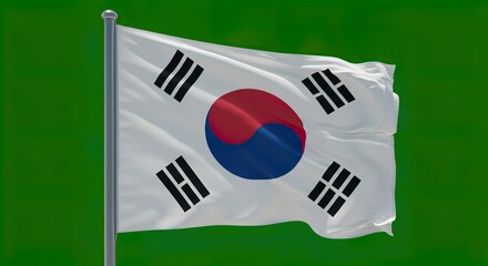 South Korean Flag Waving