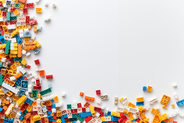  bricks in different shapes and sizes showcase playful diversity and creativity, ide