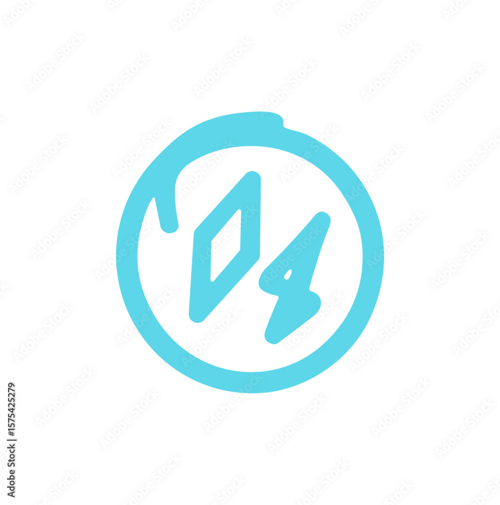 Poster blue shape icon; modern style design element vector
