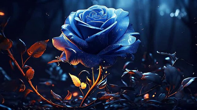 rose flower in Delfts Blauw highly detailed,ai generatif