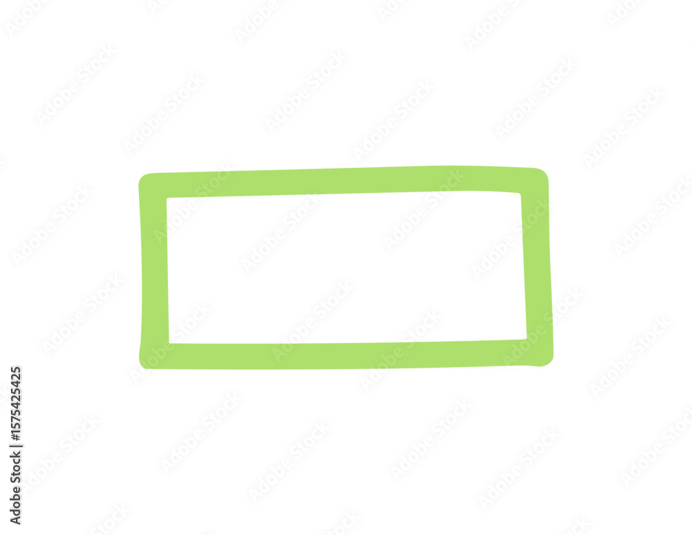Poster green rectangular shape with hand drawn style vector