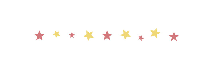 Obraz premium Hand Drawn Stars Border Yellow and Red