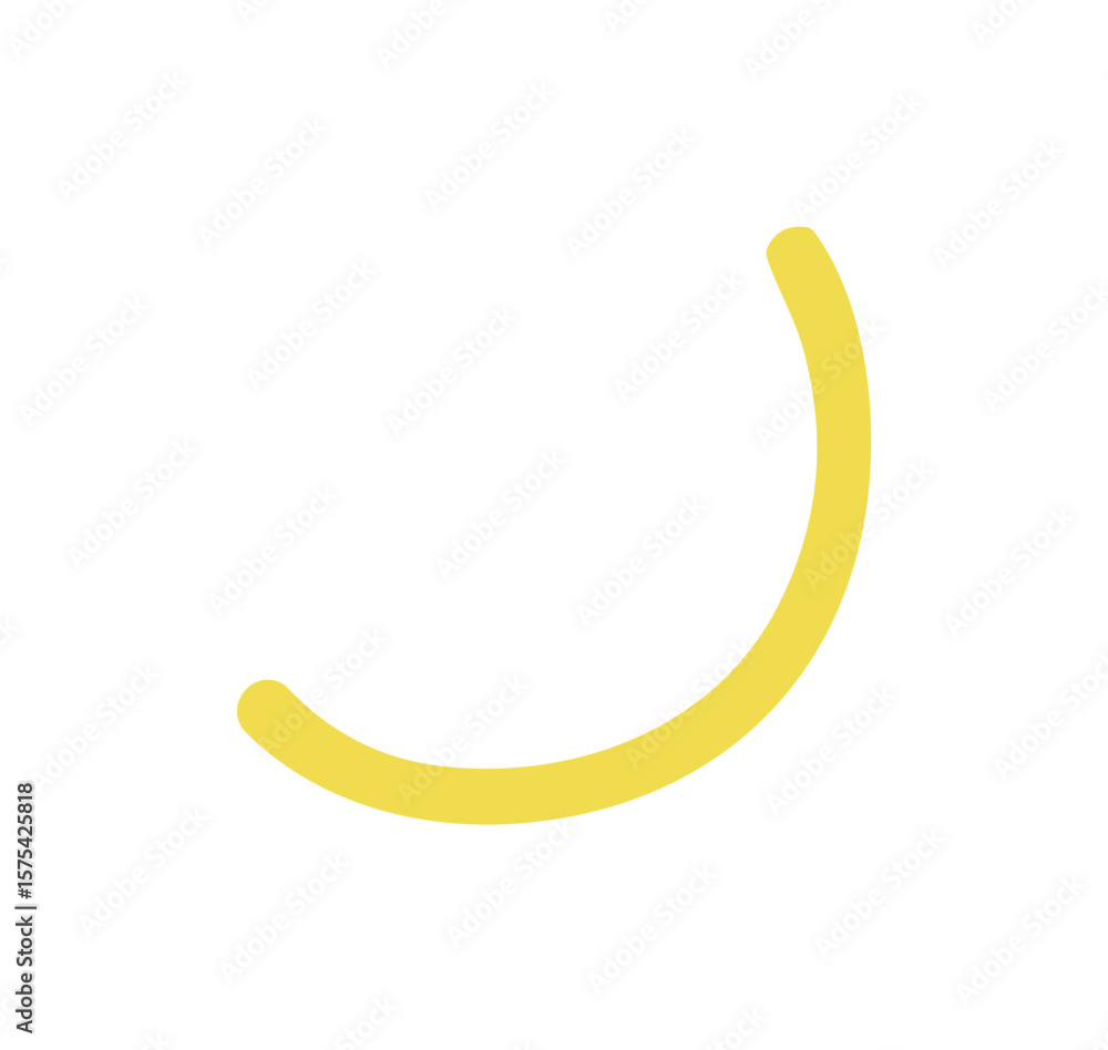 Poster yellow curved line segment shape isolated vector