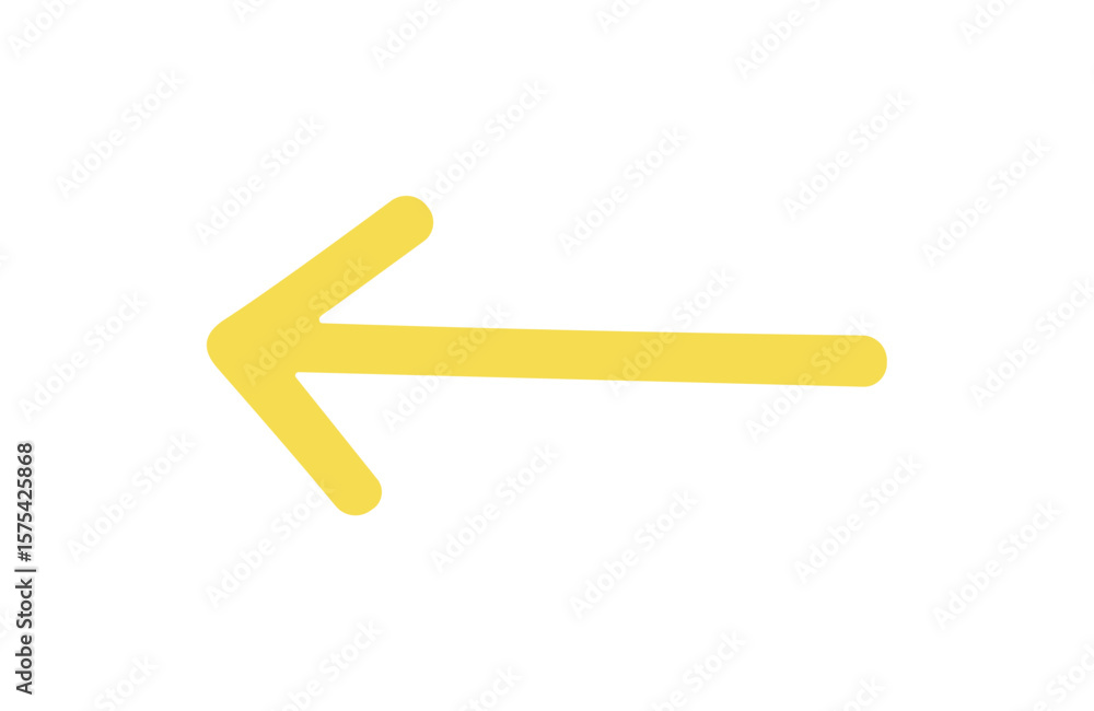 Poster yellow left arrow shape icon vector element