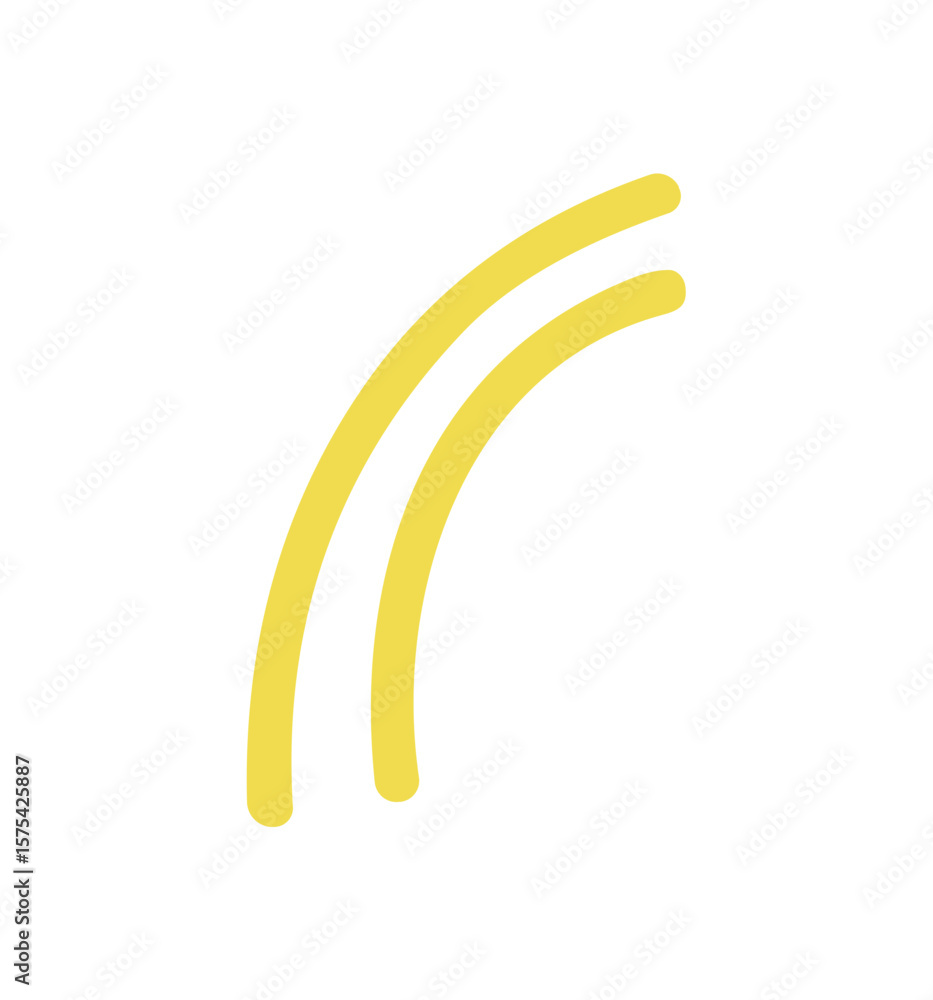 Poster yellow parallel curve icon element on white background