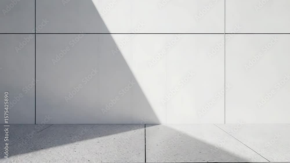 Poster sunlight creating shadows on empty room wall and floor