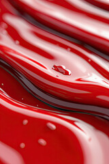 Dark red velvet fabric with soft waves and glossy surface reflections 