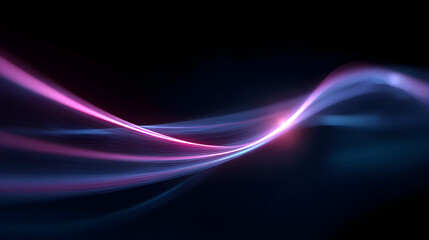 Abstract Wavy Light: A captivating display of luminous, flowing lines dances across a dark canvas, embodying a sense of dynamic energy, technological advancement, and digital innovation.