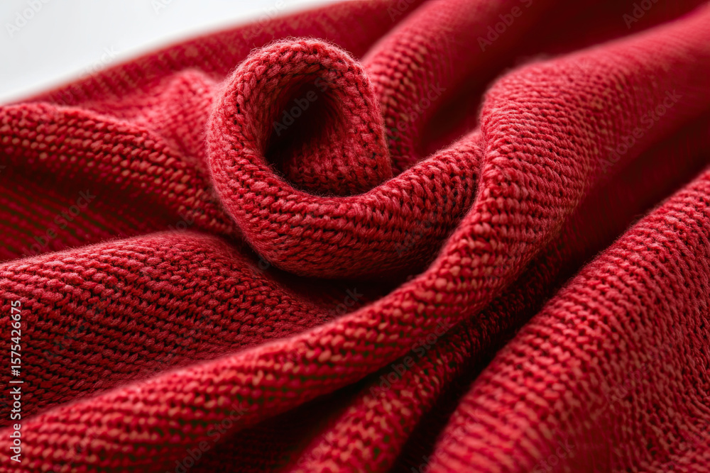 Aufkleber deep red fabric with soft undulating waves and smooth surface textures