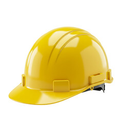 Fototapeta premium Durable yellow construction helmet with textured surface, isolated