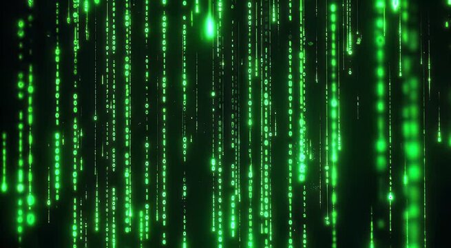 Green binary code background
