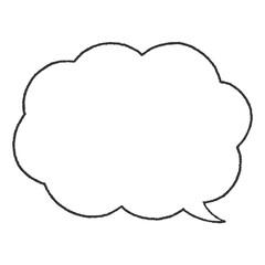  手描き風の雲型の吹き出し