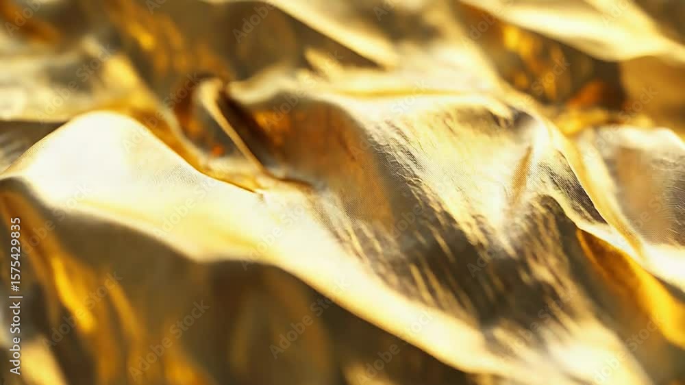 Poster golden texture reflecting light creating abstract shapes