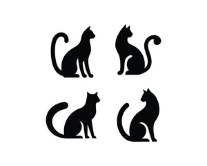 Bold Feline silhouette collection elegant cat vector graphics