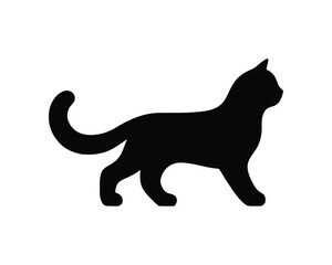 Bold Elegant feline silhouette minimalist cat vector illustration