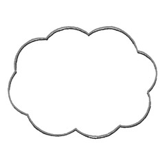 手描き風の雲型の吹き出し（影つき）