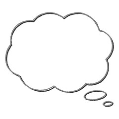 手描き風の雲型の吹き出し（影つき）