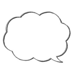  手描き風の雲型の吹き出し（影つき）