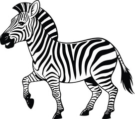 Obraz premium Comic Style Vector Zebra Illustration Black White Stripes African