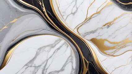 Luxury Marble Background Bundle with Gold Veins, Elegant Text Space for Branding, Invitations, Social Media