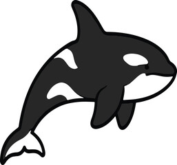 Cute Orca Whale Cartoon – Vector Illustration