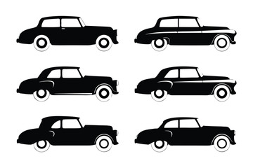Classic Cars Collection: A stylized collection of classic cars, rendered in elegant black and white, showcasing the timeless beauty of vintage automobiles.