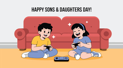 Celebrate national sons and daughters day with family games and quality time together at home