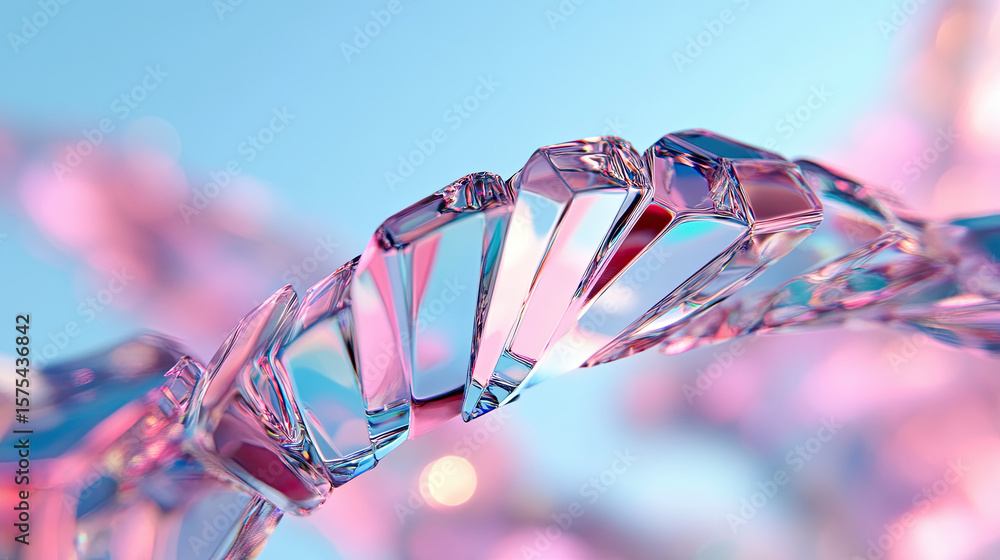 Poster iridescent holographic shapes shifting in a repeating abstract design