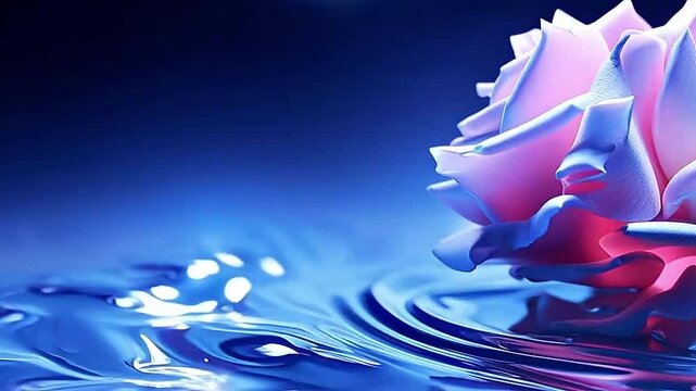 rose flower in Delfts Blauw highly detailed,ai generatif