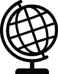 Silhouette globe icon geographic earth education map learning Vector illustration