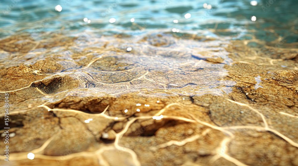 Poster lightly moving water texture with subtle wave patterns and soft shadows