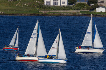 Yachts sailing at Brae Regatta